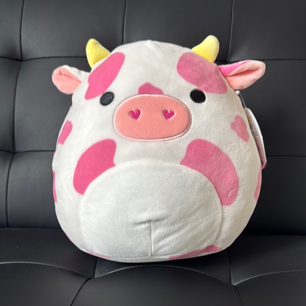 Squishmallows Pink and White Cow Plush Toy